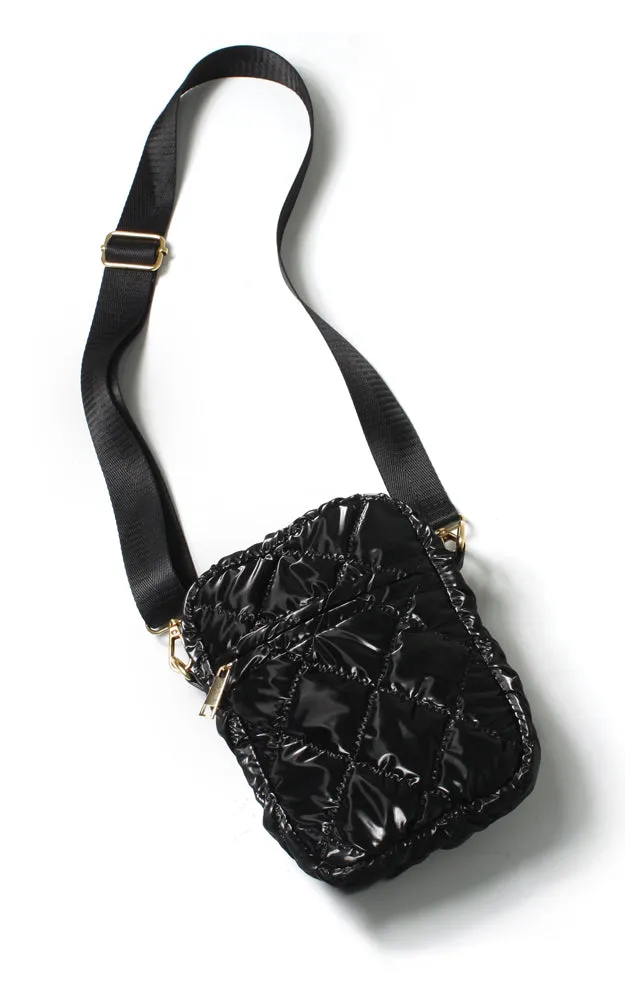EBG10714 GLOSSY PUFFY MINI CROSSBODY BAG