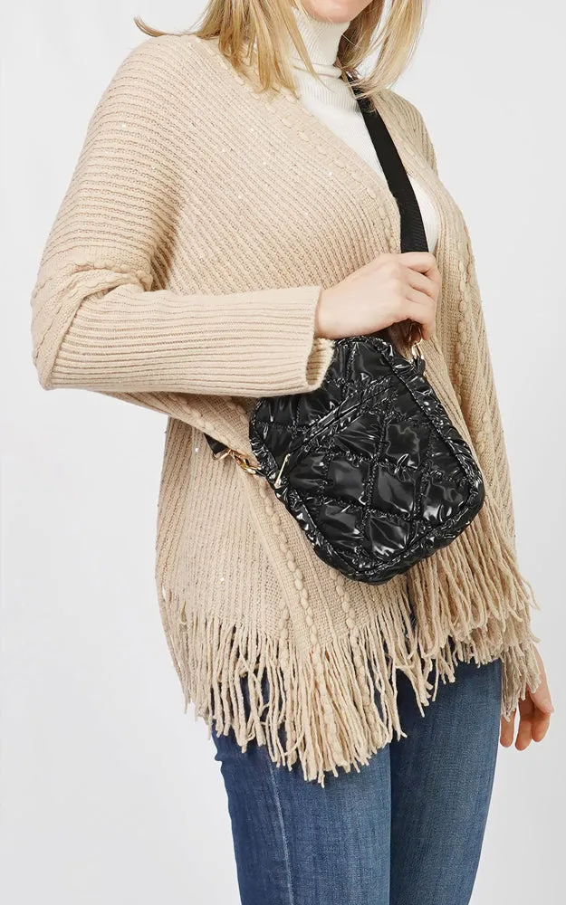 EBG10714 GLOSSY PUFFY MINI CROSSBODY BAG