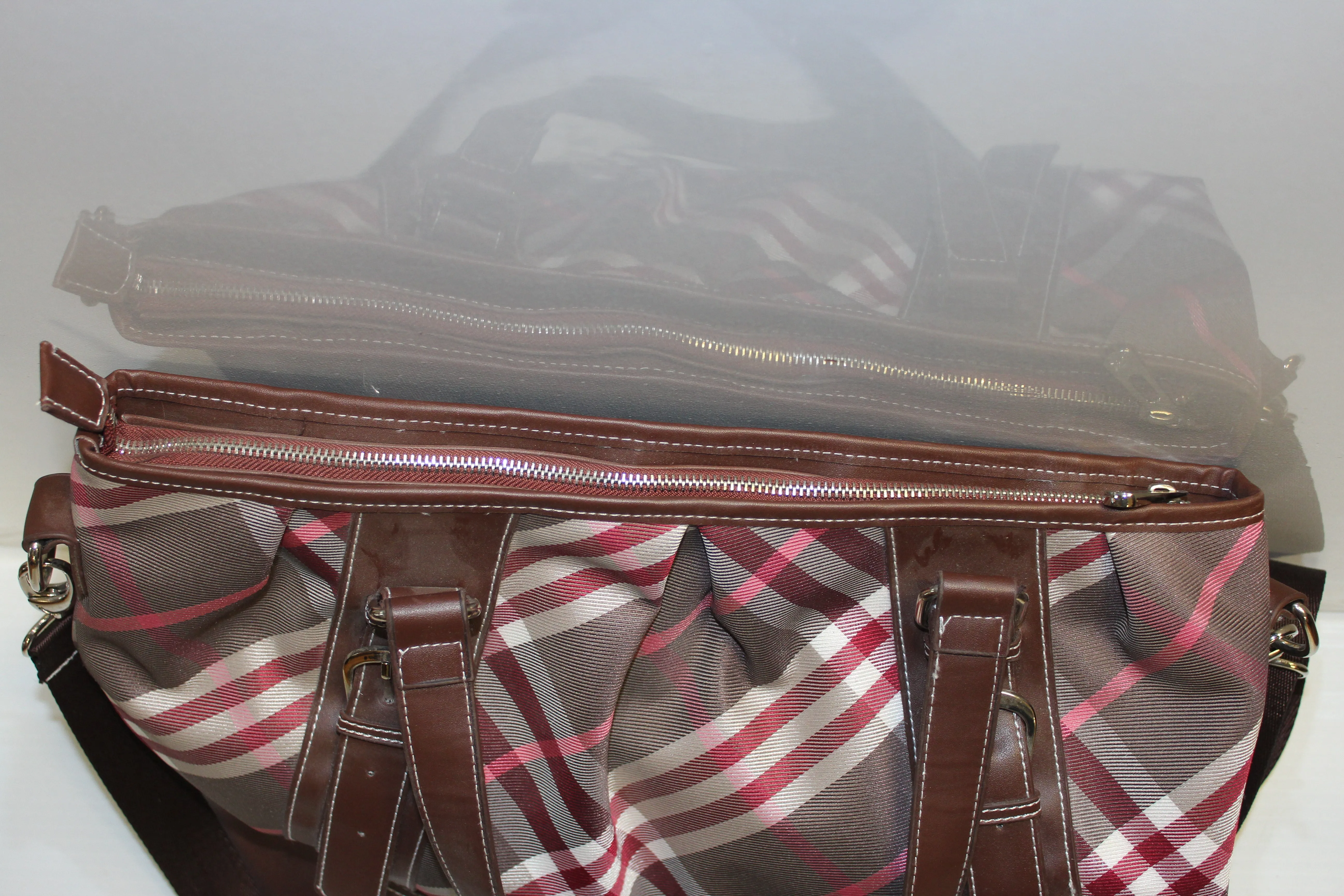 Large Purse - Check Pattern Handbag