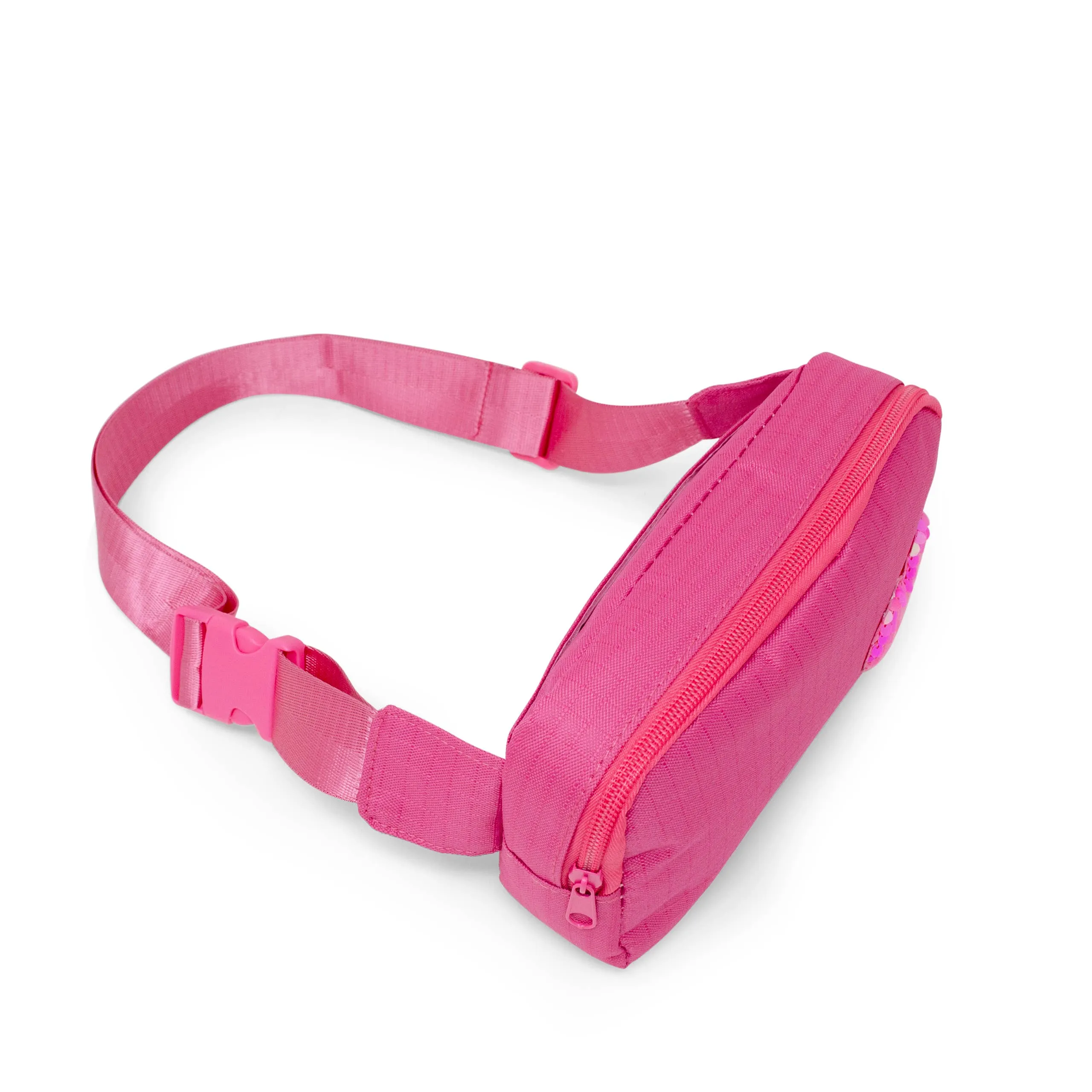 Sequin Heart Belt Bag for Kids: Hot Pink