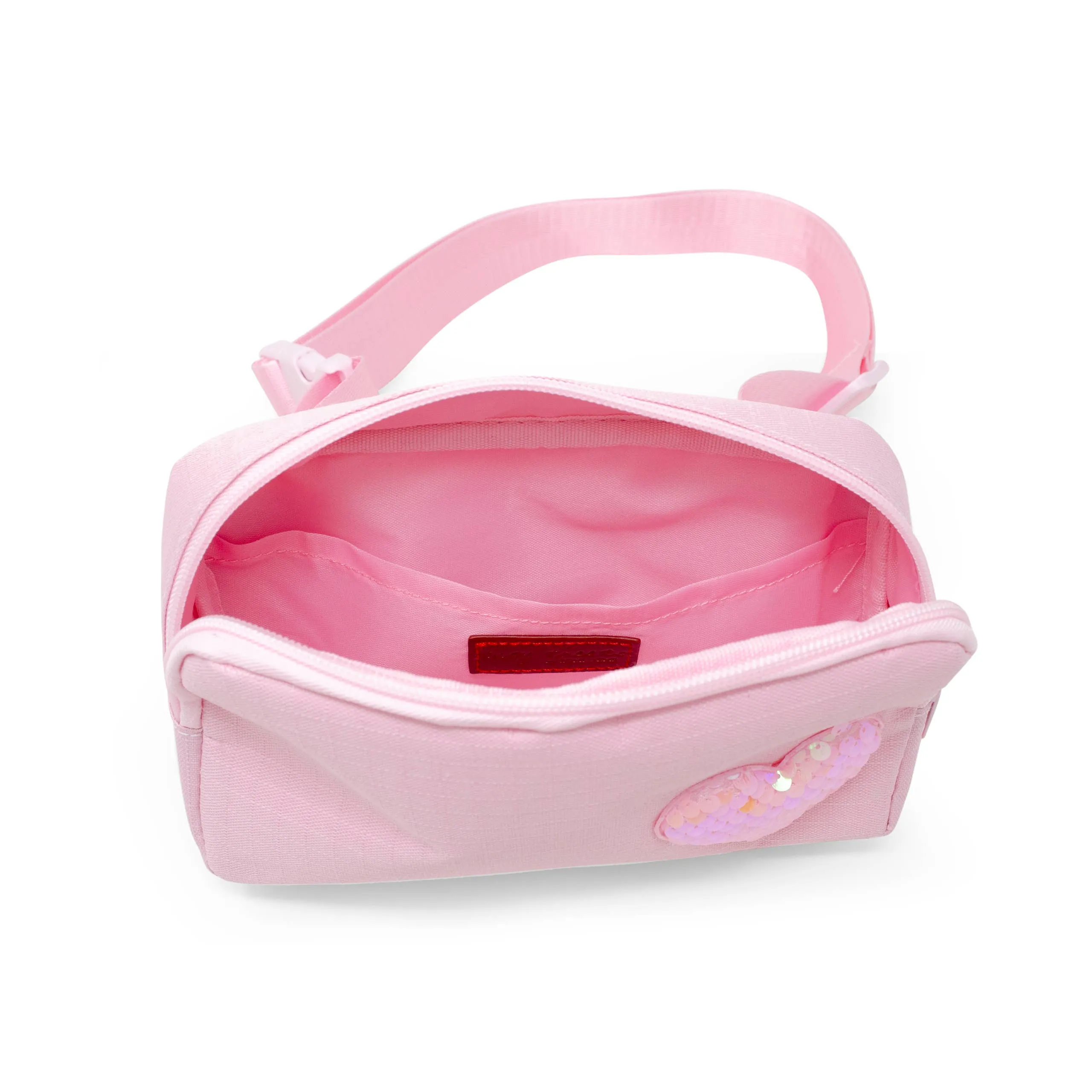 Sequin Heart Belt Bag for Kids: Pink