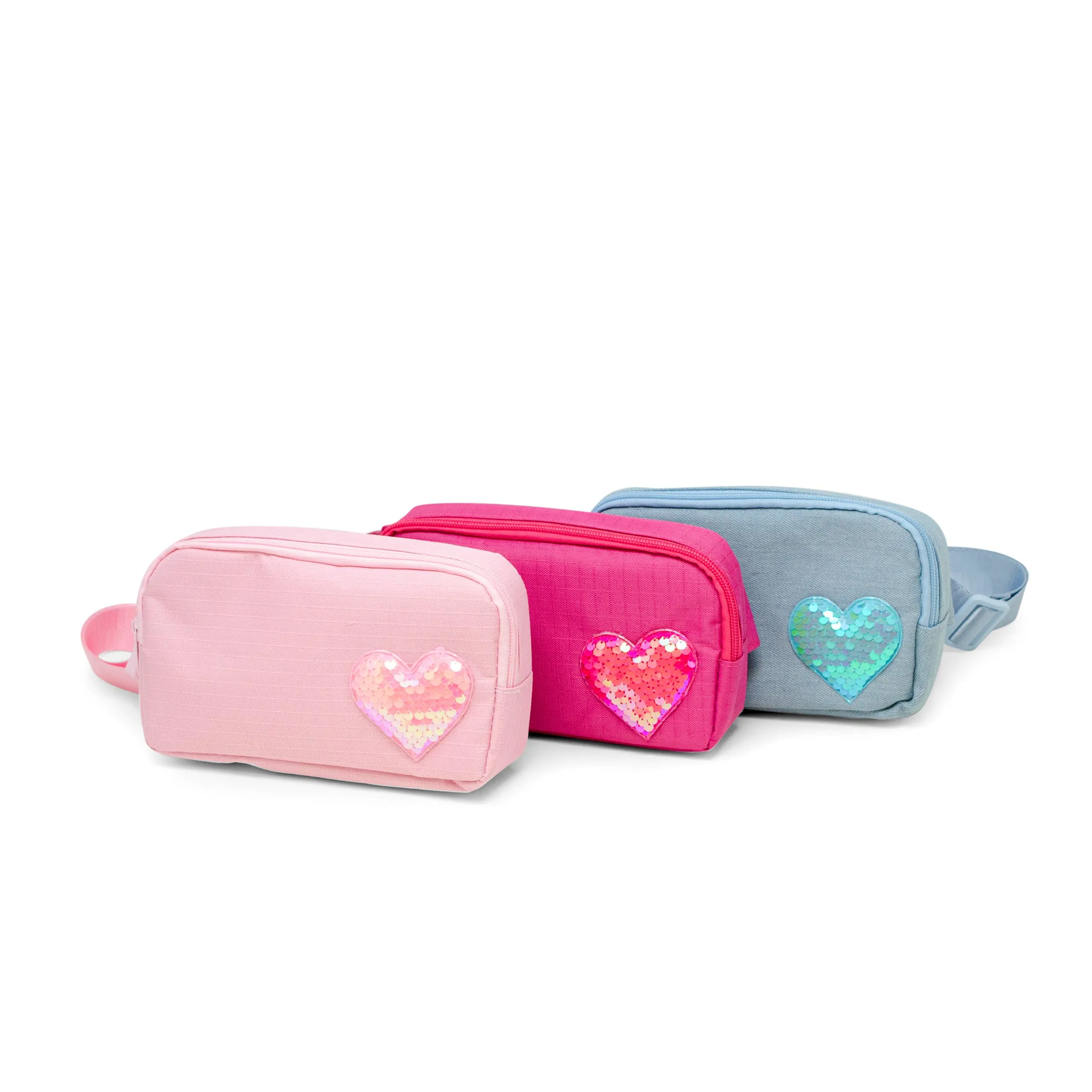 Sequin Heart Belt Bag for Kids: Pink