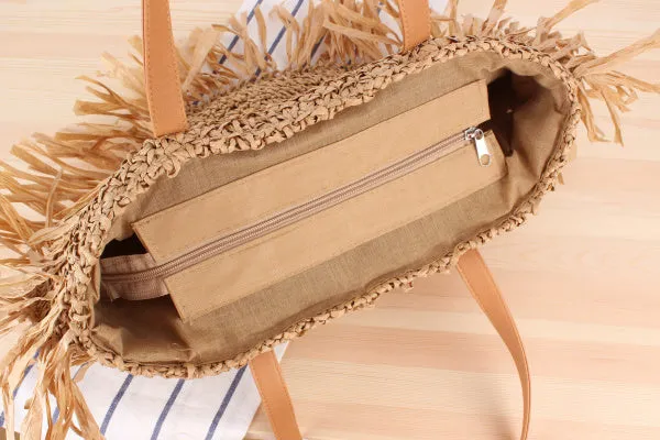 Straw shoulder bag