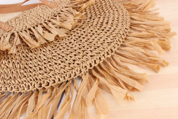 Straw shoulder bag