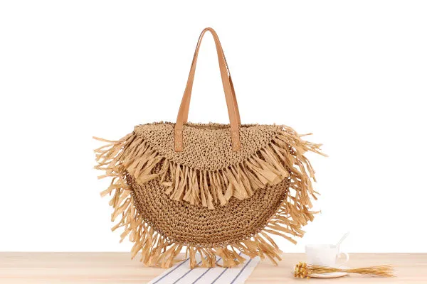 Straw shoulder bag
