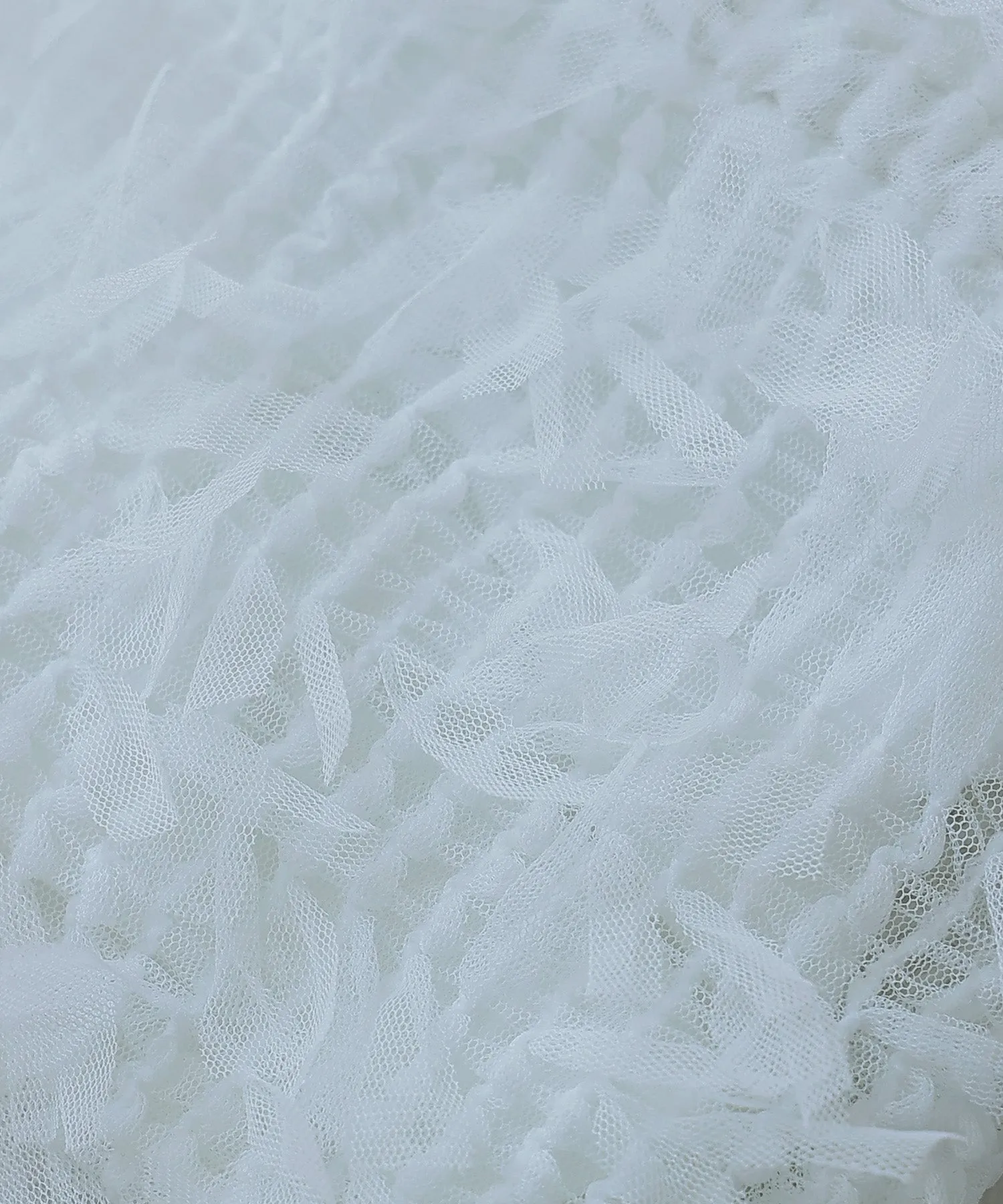 Tulle fringe drawstring mini bag